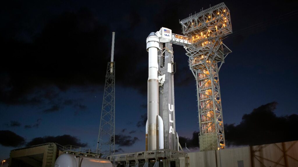 Boeing Starliner Atop Atlas V Rocket at Launch Pad