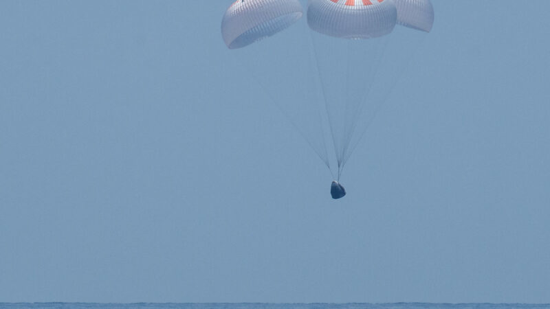 The Crew Dragon splashdown successfully in the Gulf of Mexico at 12:18 AM IST