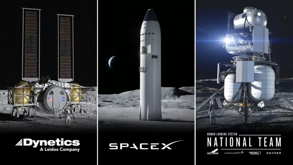 NASA Selects Blue Origin, Dynetics, and SpaceX Human Landers for Artemis