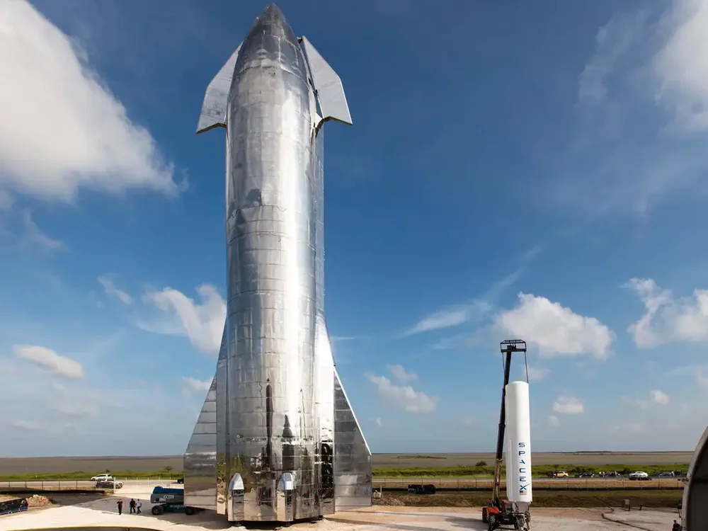 The SpaceX Starship Mk.1 prototype unveiled in September 2019.